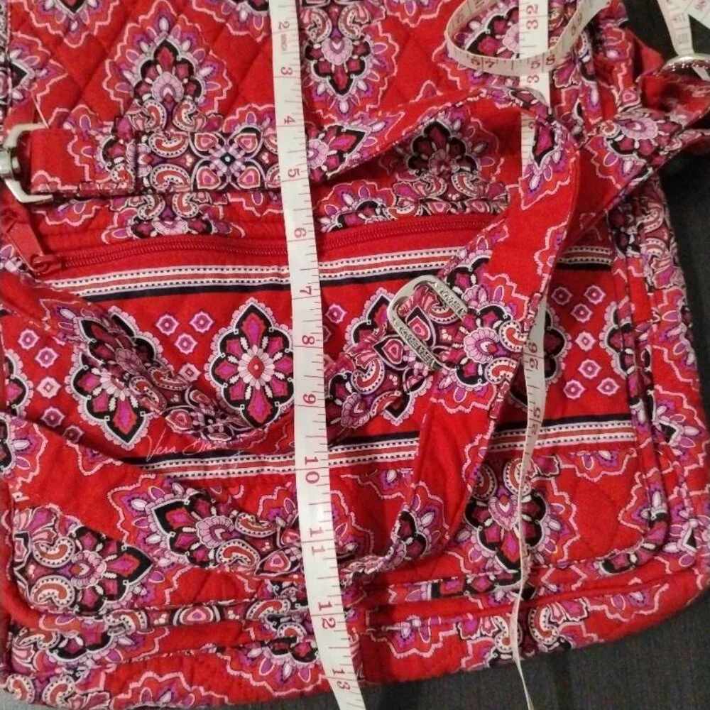 Vera Bradley Crossbody Red Floral Medium Sized EUC